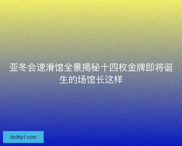 亚冬会速滑馆全景揭秘十四枚金牌即将诞生的场馆长这样